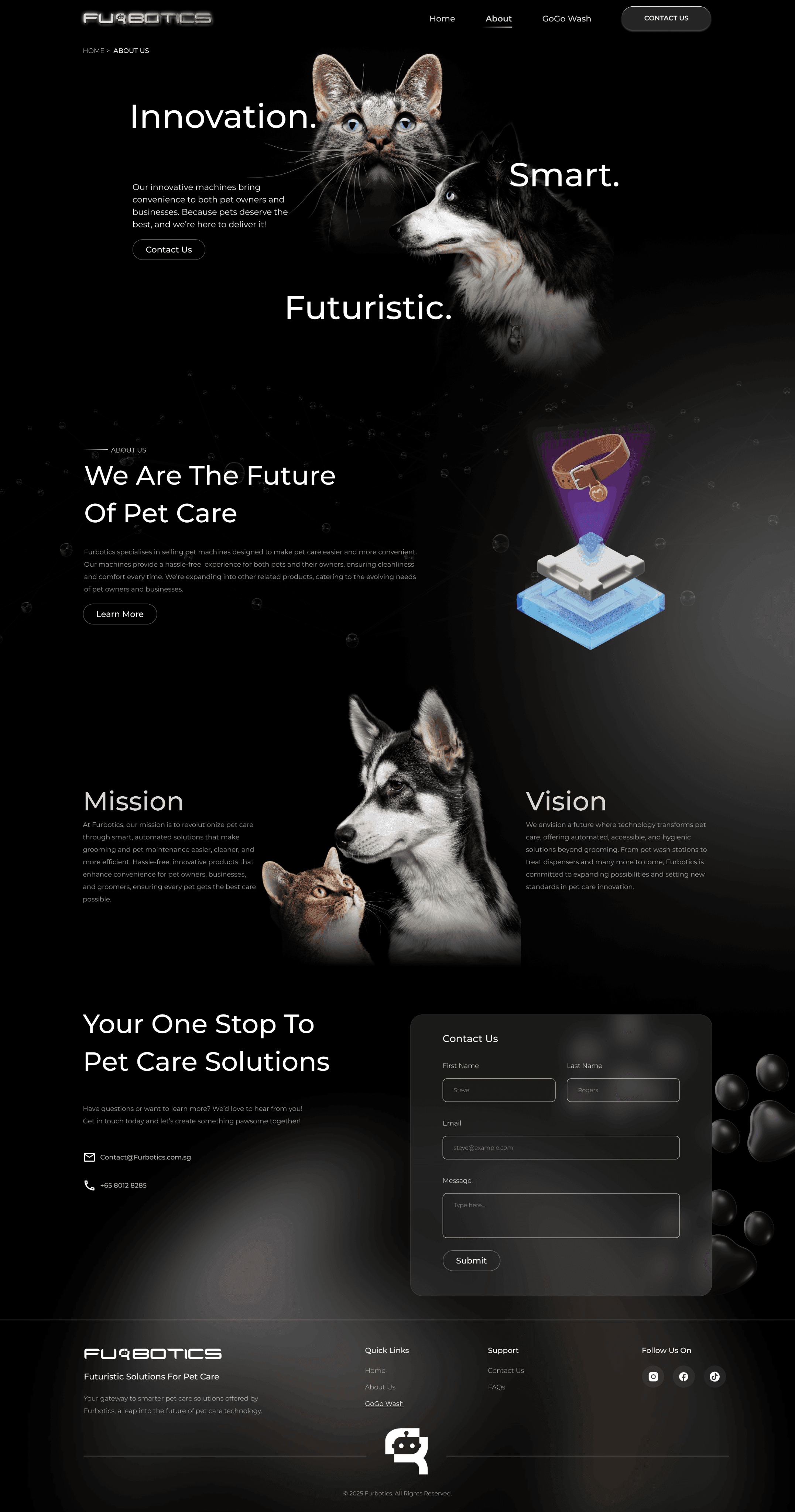 Web Design and Development Case Study | Technology | Pet Care website preview